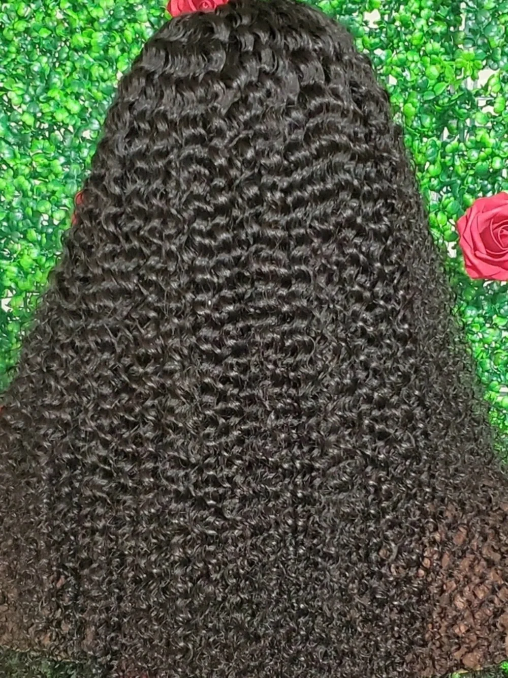 Raw Burmese Curly Full Lace Front Wig - Black - Unbranded
